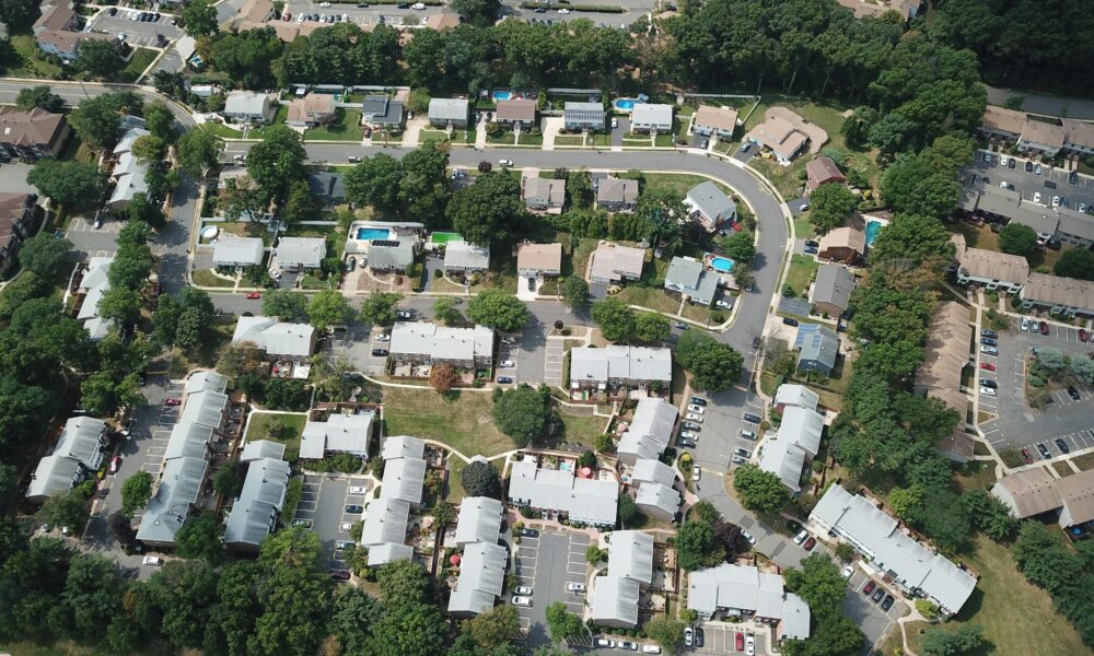 Aerial view of a New Jersey neighborhood.